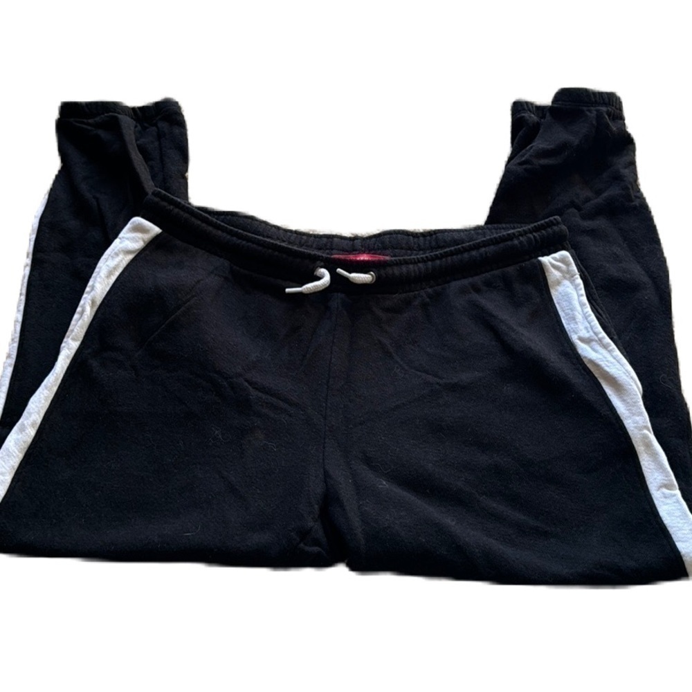 Philanthropy M black joggers with white stripe on sides